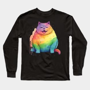 Rainbow Chonky Kitty Long Sleeve T-Shirt
